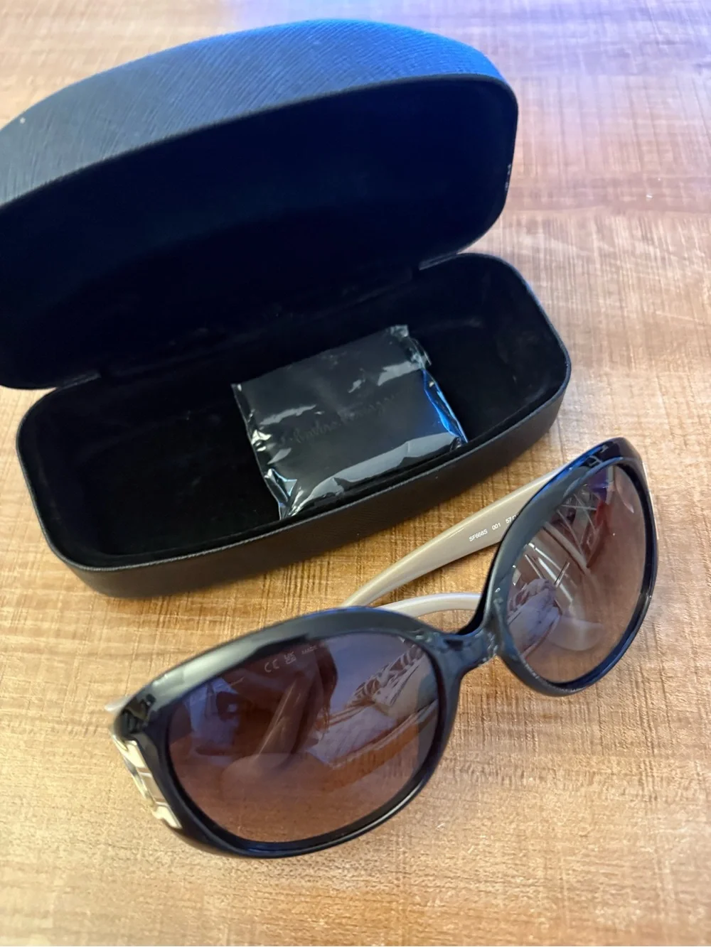 Salvatore Ferragamo Black Frames with Brown Temples & Gold Gancini Sunglasses